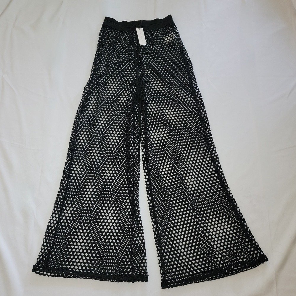 Hutch by Anthropologie Crochet Pants Black